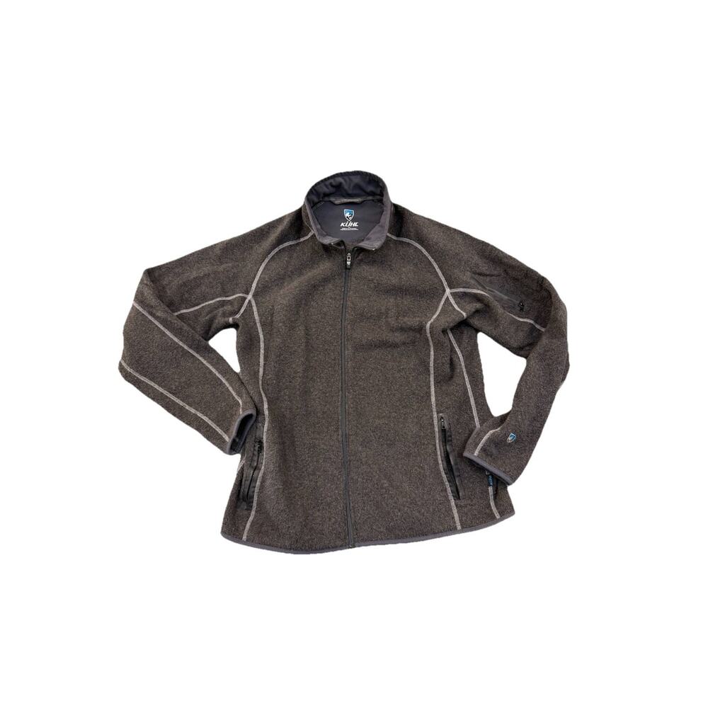 Kuhl Jacket Men Alfpaca Kashmira Fleece Gray Full Zip Size LG Outdoorsy Hiking